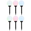 Candeeiro solar de exterior LED 6 pcs esférico 20 cm RGB