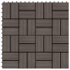 Ladrilhos de pavimento 22 pcs WPC 2m² 30x30 cm castanho-escuro