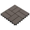 Ladrilhos de pavimento 22 pcs WPC 2m² 30x30 cm castanho-escuro - Image 3