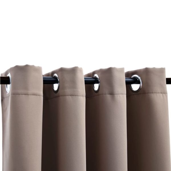 Cortina blackout c/ argolas metal 290x245 cm cinza-acastanhado - Image 3