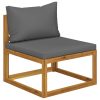 6 pcs conj. lounge jardim c/ almofadões madeira acácia maciça - Image 3