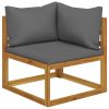 5 pcs conj. lounge jardim c/ almofadões madeira acácia maciça - Image 3