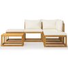 6 pcs conj. lounge jardim c/ almofadões madeira acácia maciça - Image 2