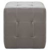 Pufe 2 pcs 30x30x30 cm couro artificial cinzento - Image 3