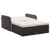 2 pcs conjunto lounge jardim c/ almofadões vime PE castanho - Image 2