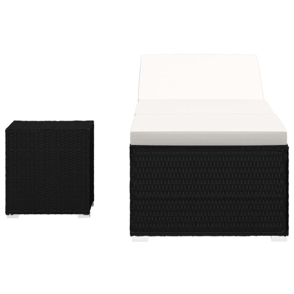 Espreguiçadeira almofadão e mesa de centro vime PE branco nata - Image 3