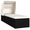 Espreguiçadeira com dossel e almofadão vime PE branco nata - Image 3
