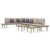 7 lugares conjunto lounge jardim + almofadões acácia castanho - Image 2