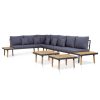 7 lugares conjunto lounge jardim + almofadões acácia castanho - Image 2