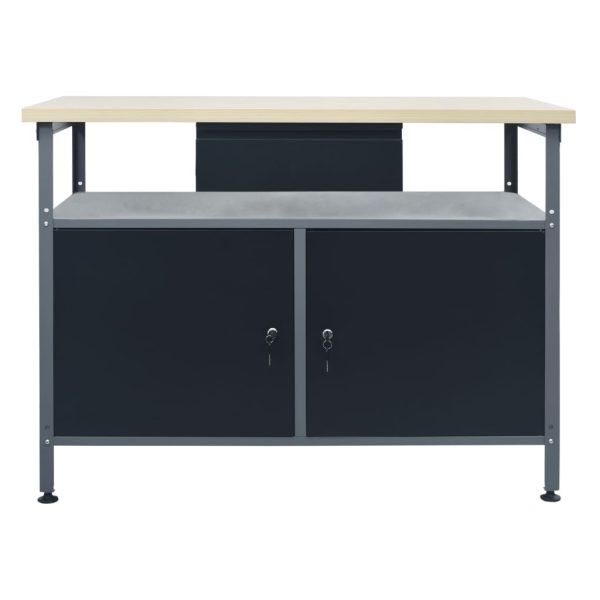Bancada de trabalho 120x60x85 cm aço preto - Image 2