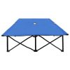 Espreguiçadeira/cama dobrável para 2 pessoas aço azul - Image 3