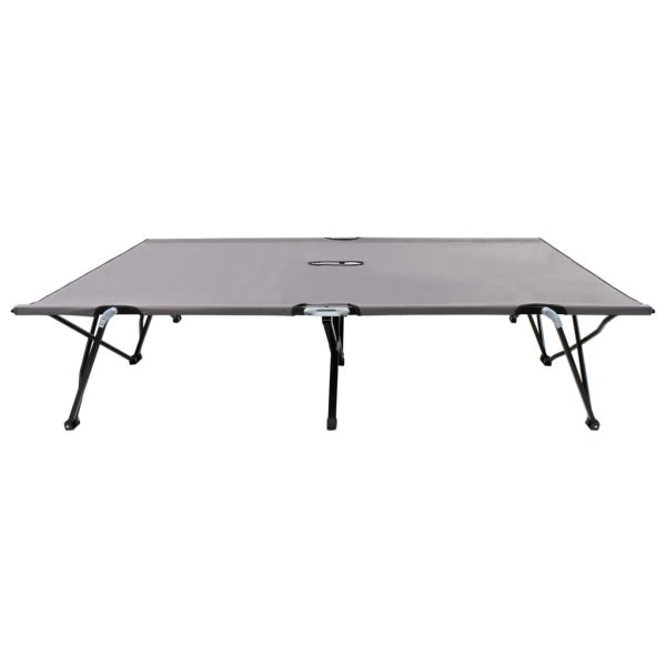 Espreguiçadeira/cama dobrável para 2 pessoas aço cinzento - Image 2