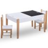Mesa c/ quadro/arrumação desenho e cadeiras 3 pcs preto/branco - Image 2