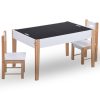 Mesa c/ quadro/arrumação desenho e cadeiras 3 pcs preto/branco - Image 3