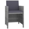 9 pcs conjunto jantar exterior c/ almofadões vime PE antracite - Image 3