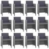 13 pcs conjunto jantar exterior c/ almofadões vime PE antracite - Image 2