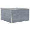 Canteiro jardim elevado 100x100x45 cm aço galvanizado cinzento - Image 2