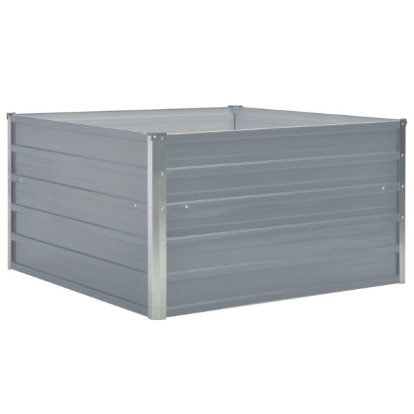 Canteiro jardim elevado 100x100x45 cm aço galvanizado cinzento - Image 2