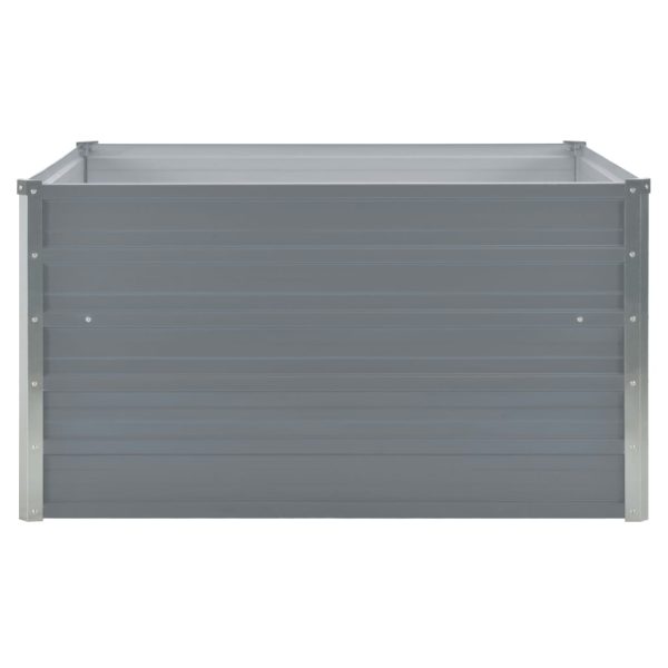 Canteiro jardim elevado 100x100x45 cm aço galvanizado cinzento - Image 3