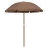 Guarda-sol com mastro de aço 180 cm cinzento-acastanhado