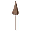 Guarda-sol com mastro de aço 180 cm cinzento-acastanhado - Image 2