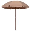 Guarda-sol com mastro de aço 240 cm cinzento-acastanhado