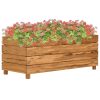 Floreira 100x40x38 cm teca reciclada e aço