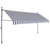 Toldo retrátil manual com LED 400 cm azul e branco - Image 2