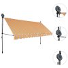 Toldo retrátil manual com LED 350 cm amarelo e azul - Image 3