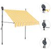 Toldo retrátil manual com LED 200 cm branco e laranja - Image 3