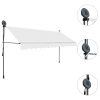 Toldo retrátil manual com LED 350 cm creme - Image 3