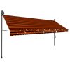 Toldo retrátil manual com LED 400 cm laranja e castanho - Image 2