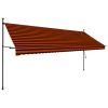 Toldo retrátil manual com LED 400 cm laranja e castanho - Image 3