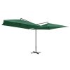 Guarda-sol duplo com mastro de aço 250x250 cm verde - Image 2
