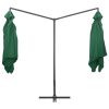 Guarda-sol duplo com mastro de aço 250x250 cm verde - Image 3