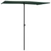 Guarda-sol de exterior com mastro de alumínio 180x110 cm verde - Image 3