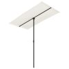 Guarda-sol exterior c/ mastro alumínio 180x110 cm branco areia - Image 2