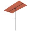 Guarda-sol de exterior com mastro alumínio 180x110 cm terracota - Image 2
