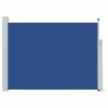 Toldo lateral retrátil para pátio 100x500 cm azul - Image 2