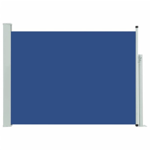 Toldo lateral retrátil para pátio 100x500 cm azul - Image 2