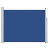 Toldo lateral retrátil para pátio 140x500 cm azul - Image 2