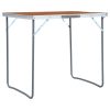 Mesa de campismo dobrável com estrutura metal 80x60 cm - Image 3