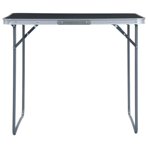 Mesa de campismo dobrável com estrutura metal 80x60 cm cinzento - Image 2