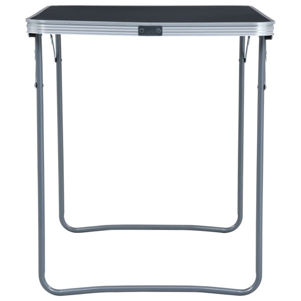 Mesa de campismo dobrável com estrutura metal 80x60 cm cinzento - Image 3