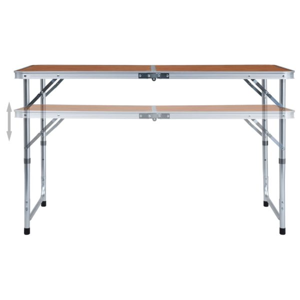 Mesa de campismo dobrável 120x60 cm alumínio - Image 2