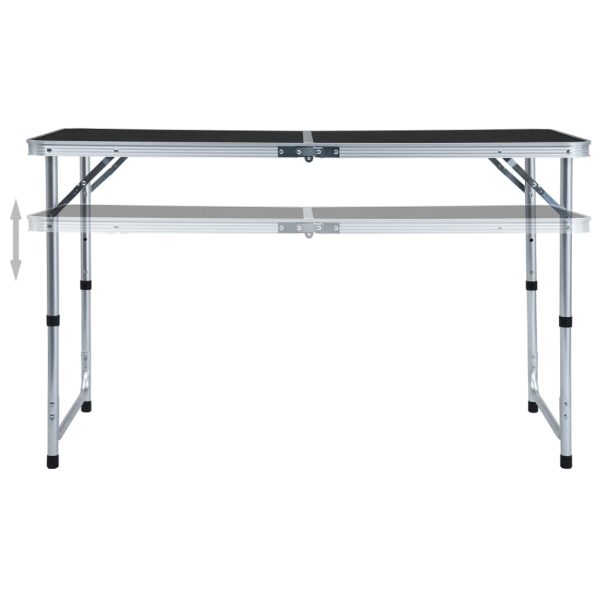 Mesa de campismo dobrável 120x60 cm alumínio cinzento - Image 2
