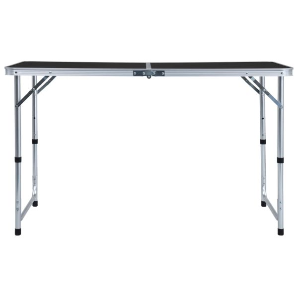 Mesa de campismo dobrável 120x60 cm alumínio cinzento - Image 3