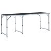 Mesa de campismo dobrável 180x60 cm alumínio cinzento
