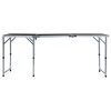 Mesa de campismo dobrável 180x60 cm alumínio cinzento - Image 3