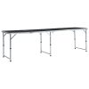 Mesa de campismo dobrável 240x60 cm alumínio cinzento